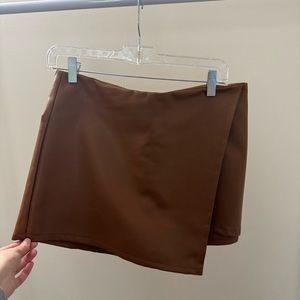 Vici Collection Brown Faux Leather Skort